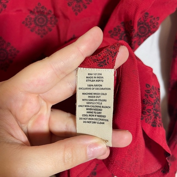 Soft Surroundings Red Tunic with Gold Embroidery - Picture 3 of 7